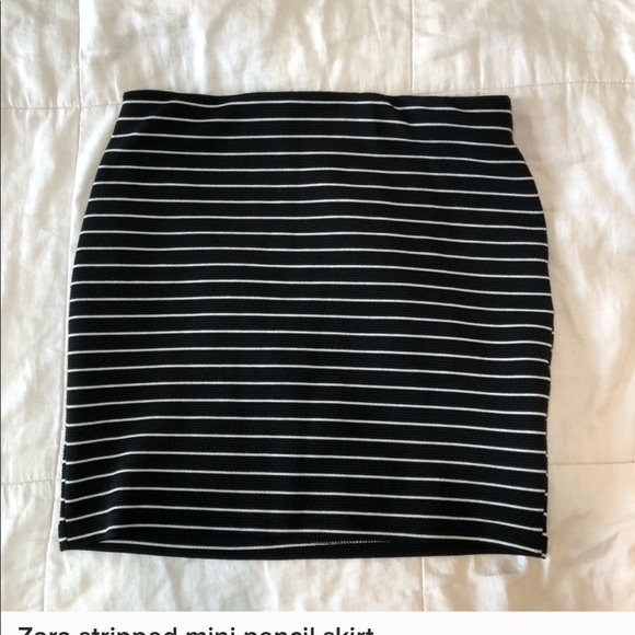 A Zara Striped Pencil high waisted skirt - Picture 3 of 5